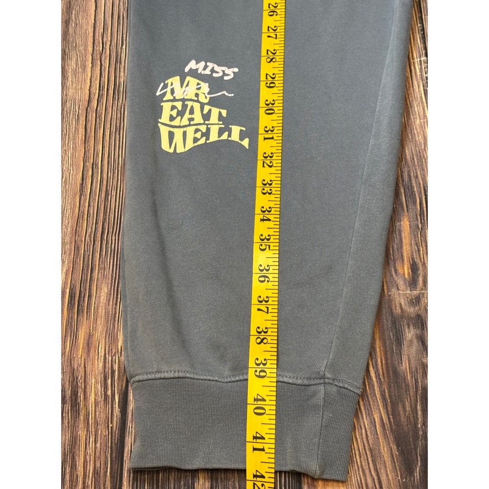 MR EAT WELL Sweatpants Joggers Womens XL Grey Wine Glass Drawstring Pants - Picture 4 of 13